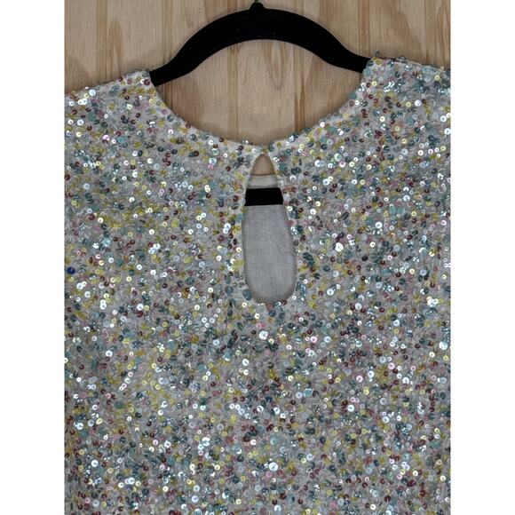 Varun Bahl Sequin, Party, Holiday Festive Glam Y2K Bold Shirt Size Small - Picture 8 of 8